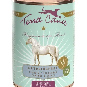 Sparpaket 24 x 400 g Terra Canis Getreidefrei Pferd mit Steckrübe, Fenchel und Salbei Hunde Nassfutter Jetzt Kaufen
